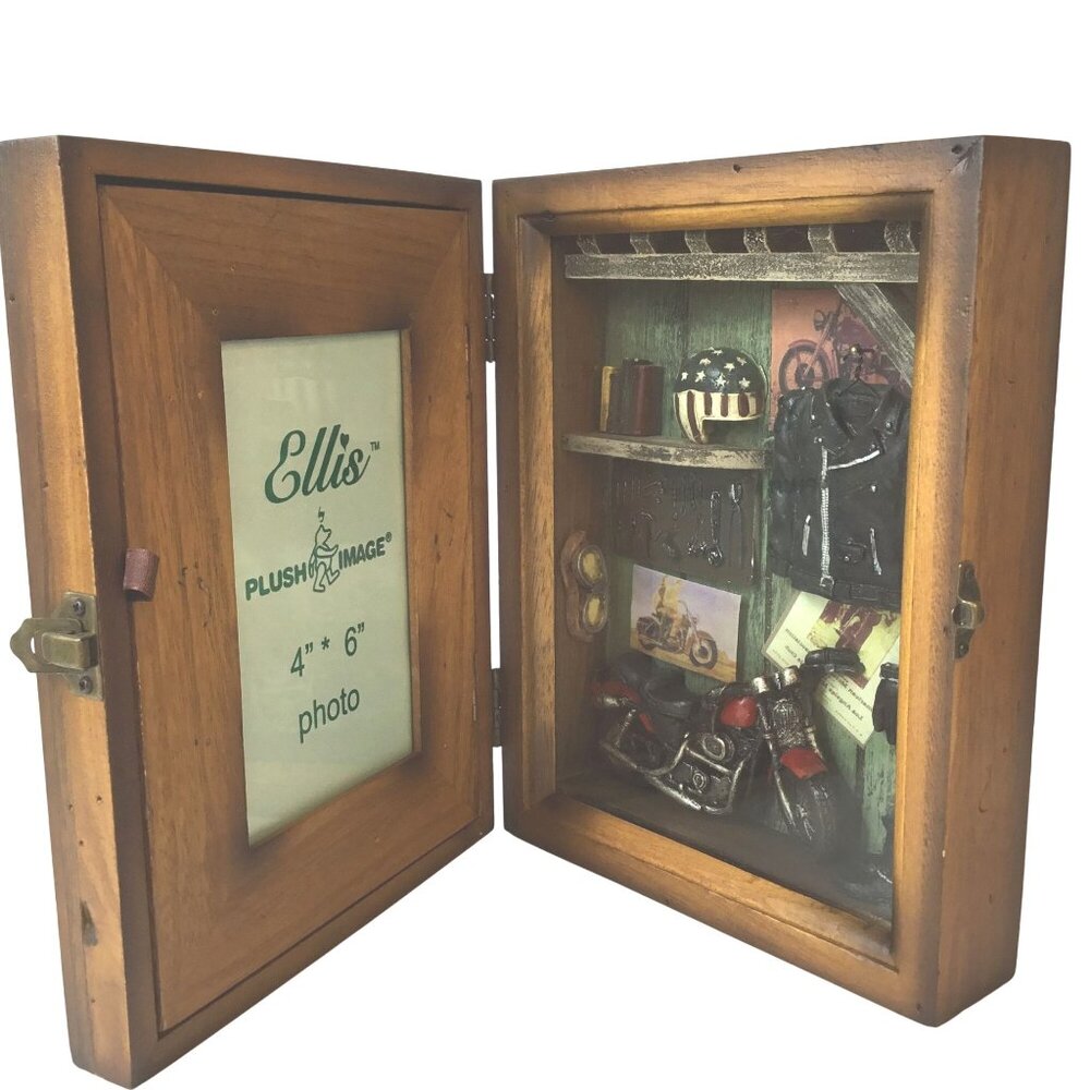 Motorcycle Memories Shadow Box 3D Ellis Frame Bike Tools Jacket Fathers Day